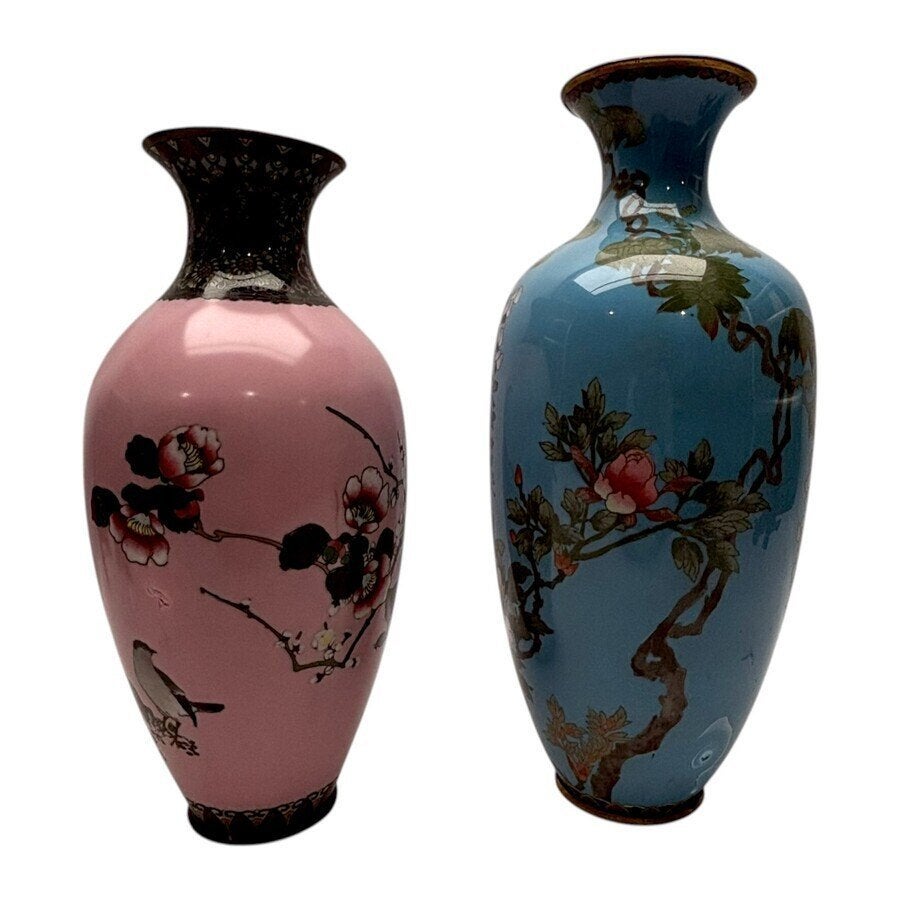 Twee Japans cloisonné vazen, Ophalen of Verzenden