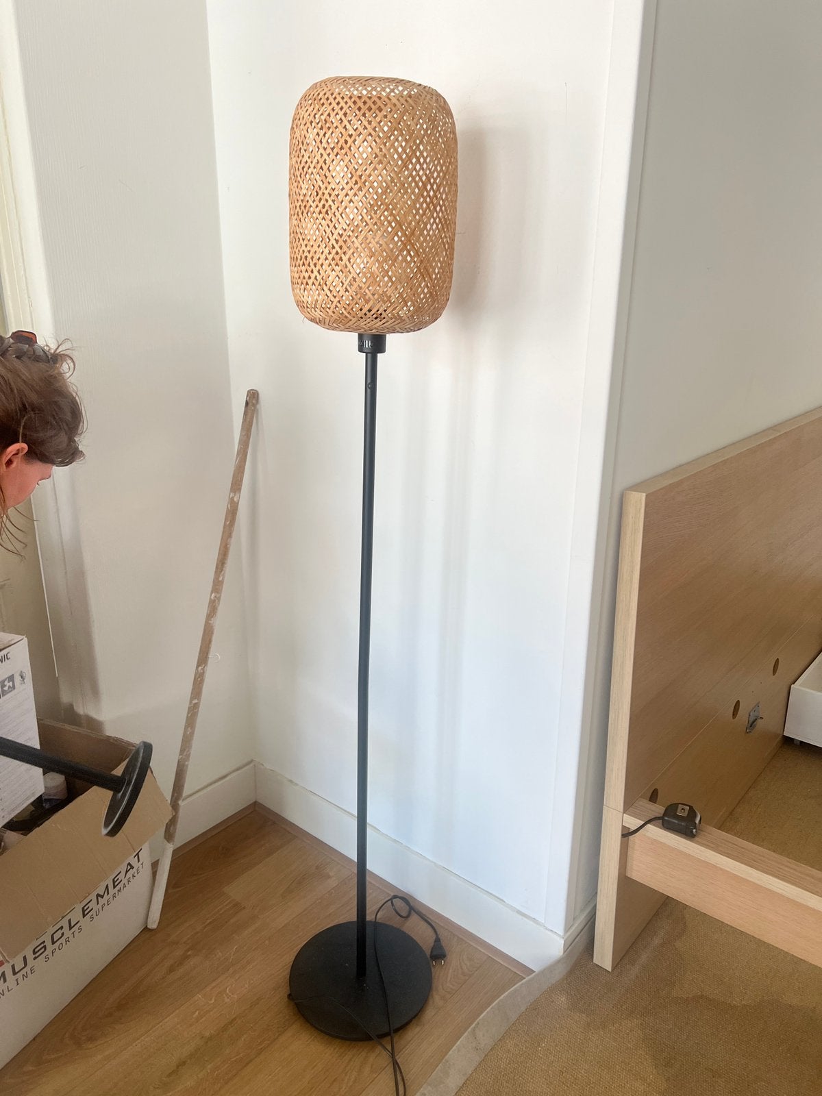 Ikea lampje met rieten kapje, Huis en Inrichting, Ophalen, Zo goed als nieuw, Minder dan 100 cm