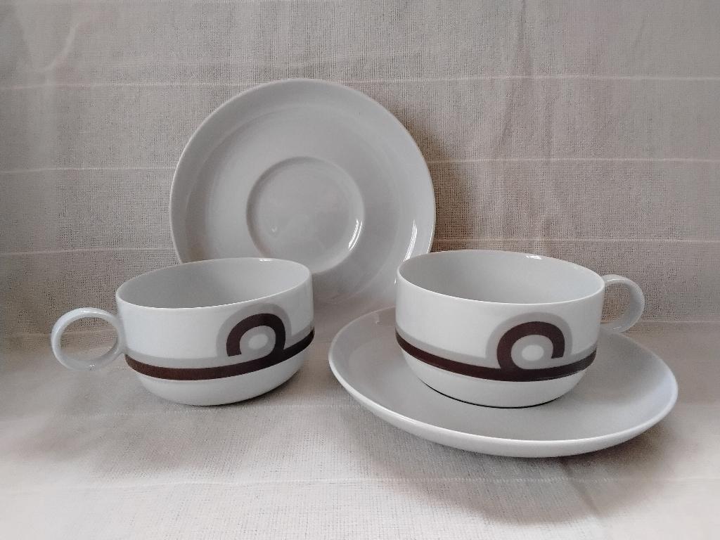 2 Kop & Schotels Rosenthal Studio Line  1968, Verzenden, Zo goed als nieuw, Overige stijlen, Kop(pen) en/of Schotel(s)