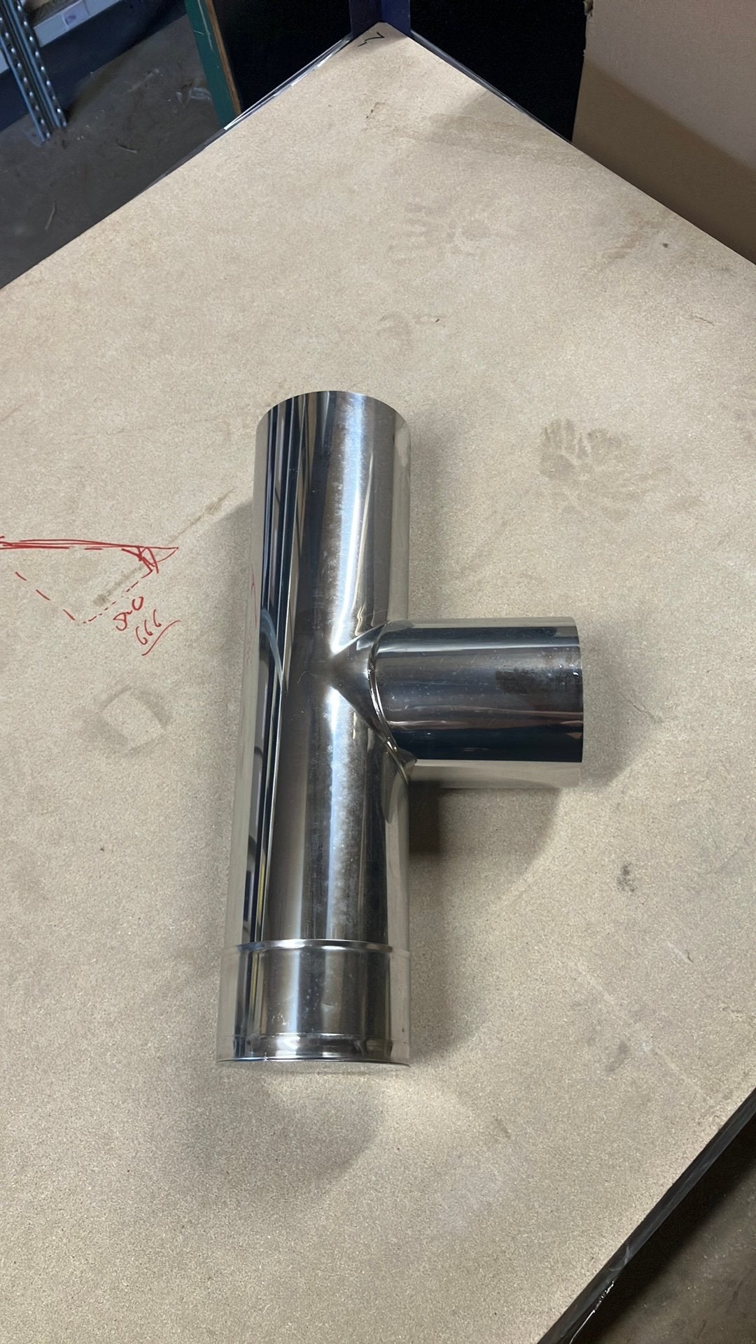 130mm T stuk enkeleandig rvs nieuw, Ophalen, Afvoer, Zo goed als nieuw, Rvs