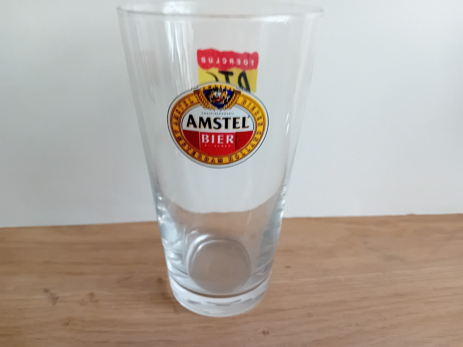 Amstel glas nummer 7 met achteropdruk, Verzamelen, Ophalen of Verzenden, Zo goed als nieuw, Glas of Glazen, Amstel