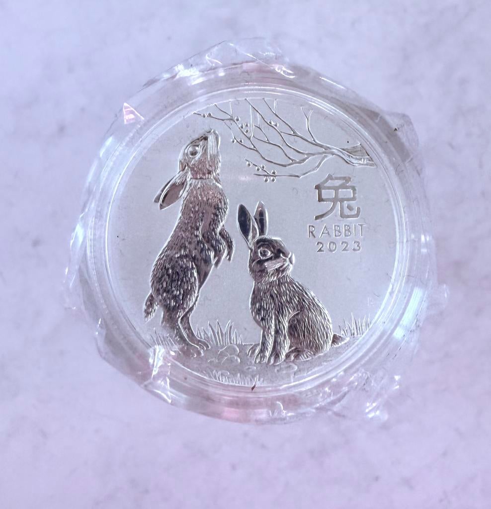 1/2 oz zilver Lunar 2 Haas / Rabbit 999 zilver, Ophalen of Verzenden, Zilver