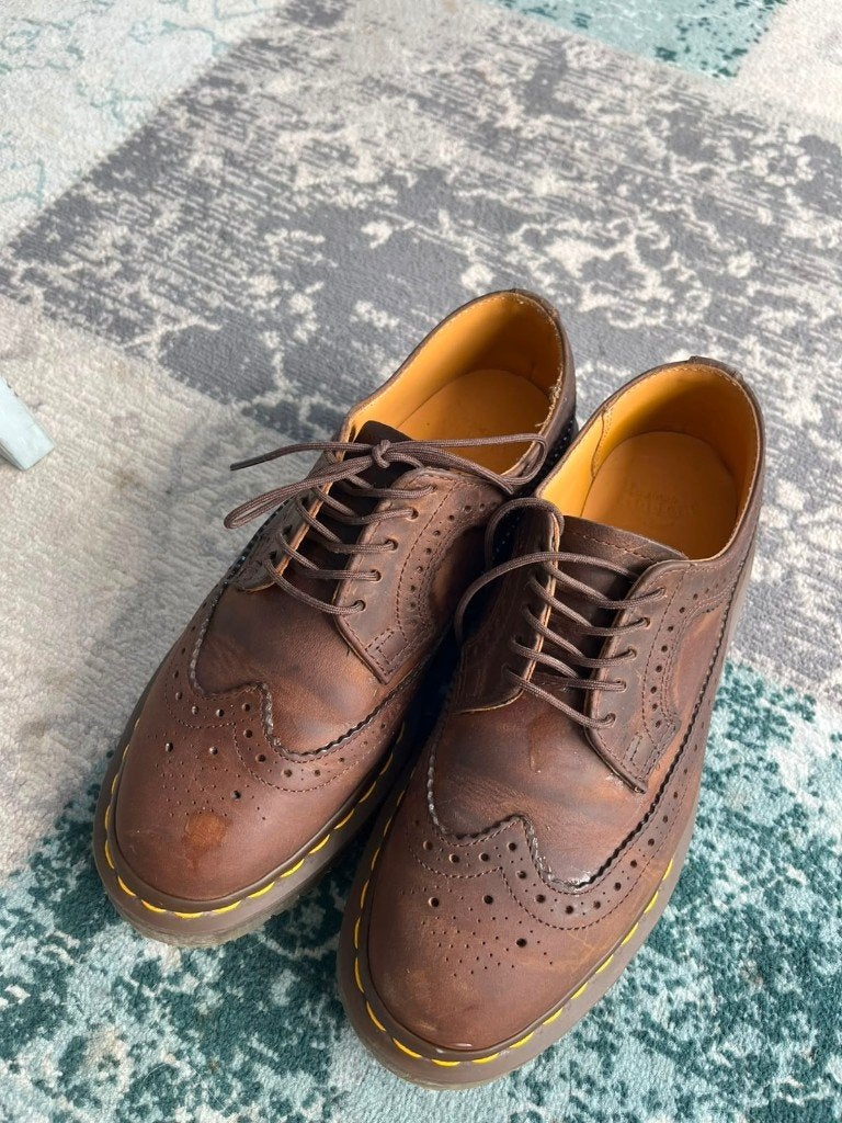 Bruine leren Dr Martens 3989 maat 38 ZGAN TEAB, Bruin, Lage of Enkellaarzen, Ophalen of Verzenden, Dr. Martens