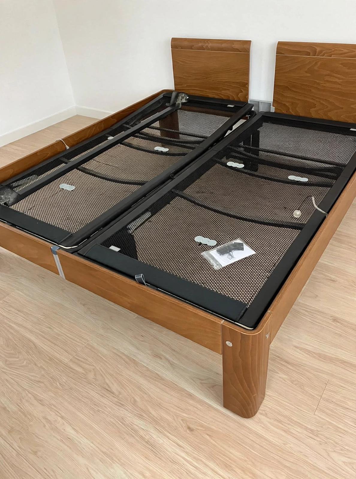 Auping auronde 2 persoons bed deelbaar 48 cm hoog, Ophalen, Bruin, Tweepersoons, Zo goed als nieuw