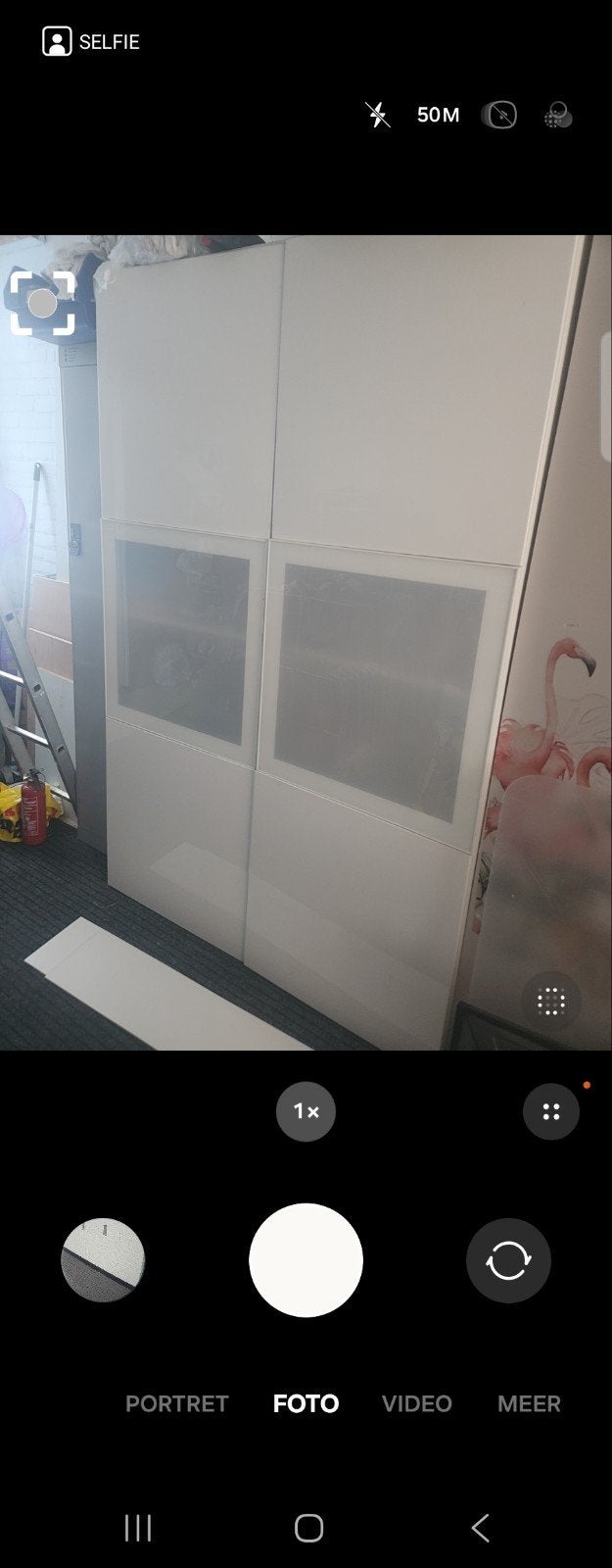 2 Witte Kasten met Melkglas - 60x42x192 cm, Ophalen, Gebruikt