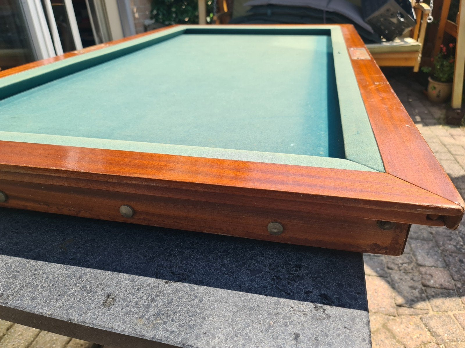 Vintage Biljarttafel met scoreteller en keuen, Ophalen, Gebruikt, Biljarttafel