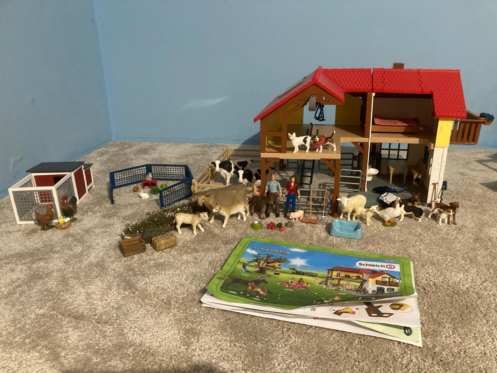 Schleich Boerderij met Kippenhok, Konijnenren en Dieren, Ophalen of Verzenden, Gebruikt, Jongen of Meisje