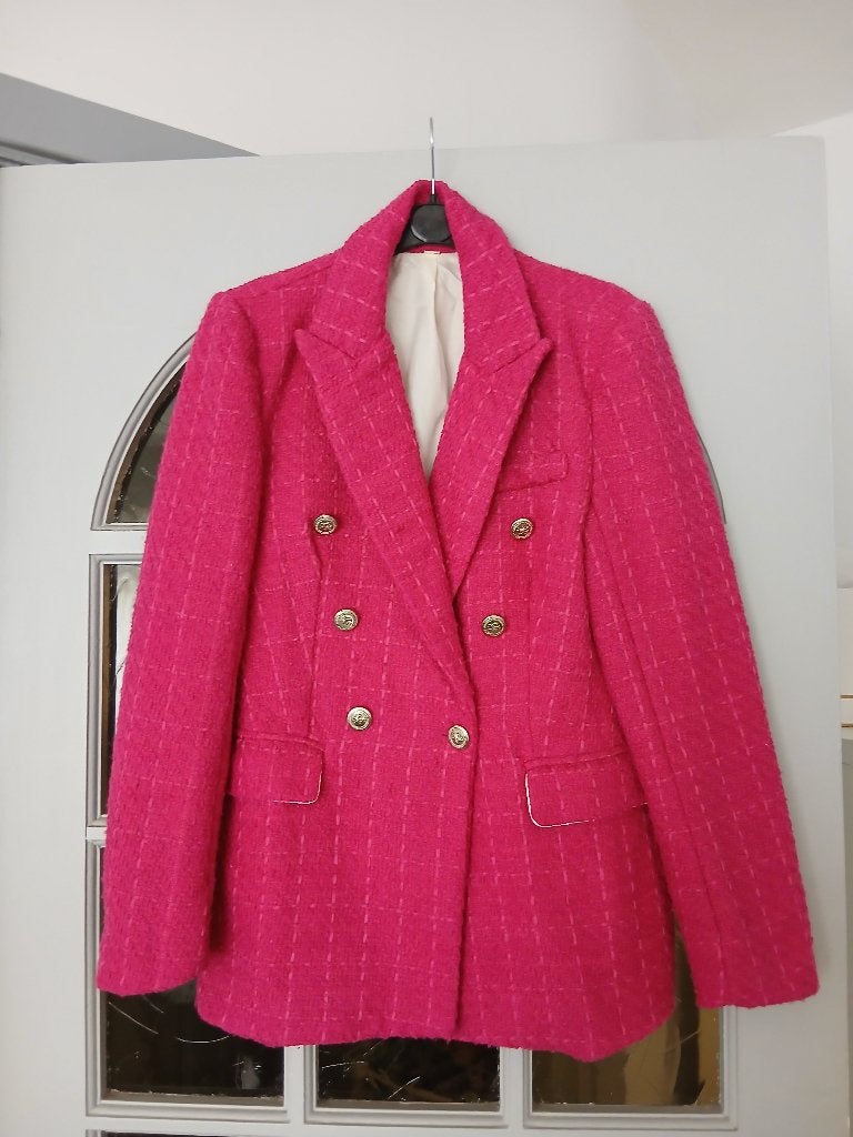 Fuchsia kleurige Blazer  Maat M, Ophalen of Verzenden, Zo goed als nieuw, Maat 38/40 (M), Roze