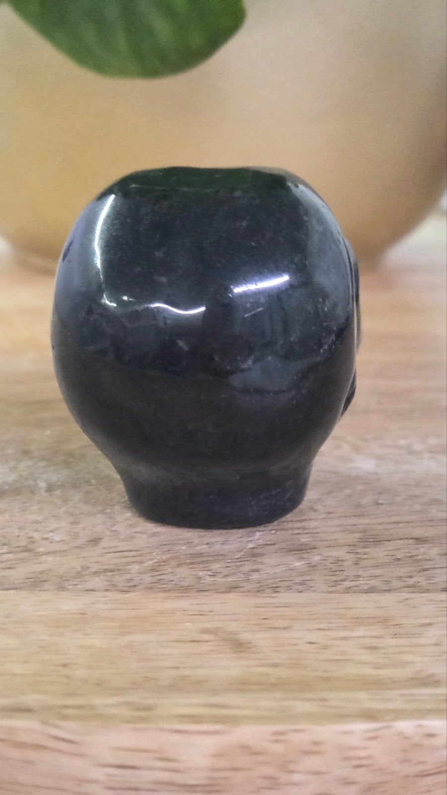Zwarte Obsidiaan Alien met Labradoriet Ogen - 111 gram, Ophalen of Verzenden