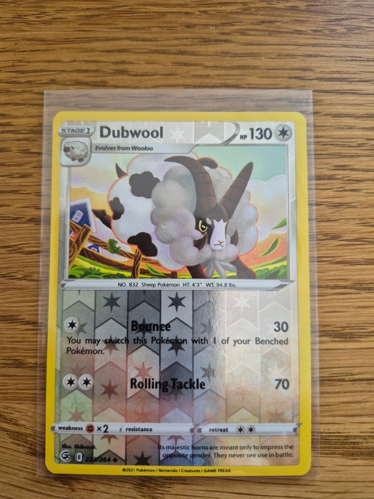 Dubwool 223/264 Reverse Holo, Ophalen of Verzenden, Zo goed als nieuw, Losse kaart, Foil