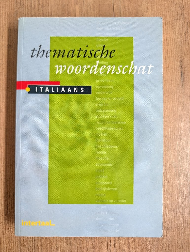 Thematische Woordenschat Italiaans - Intertaal, Zo goed als nieuw, Intertaal, Alpha, HBO