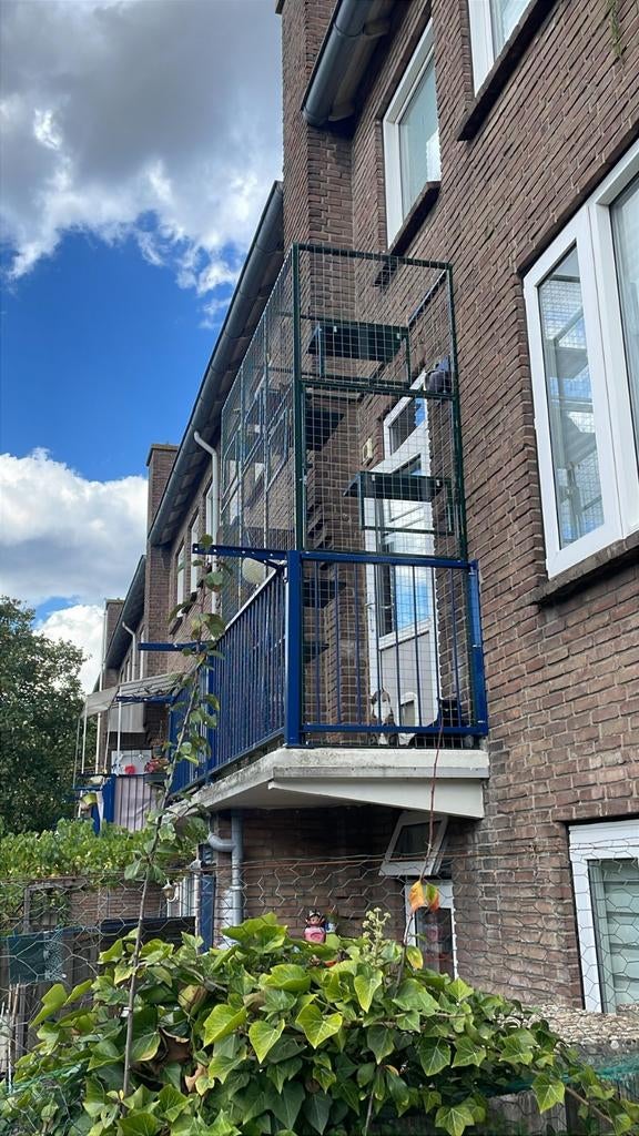 Kattenren/voilere voor op het balkon van kattenren com Best, Tuin en Terras, Ophalen, Met poort, Aluminium, Zo goed als nieuw