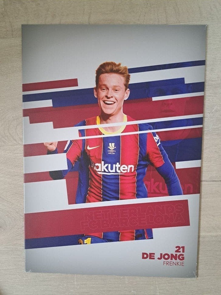 Displate Frenkie de Jong - zonder ophangsysteem, Ophalen of Verzenden, Sport, A1 t/m A3, Rechthoekig Staand