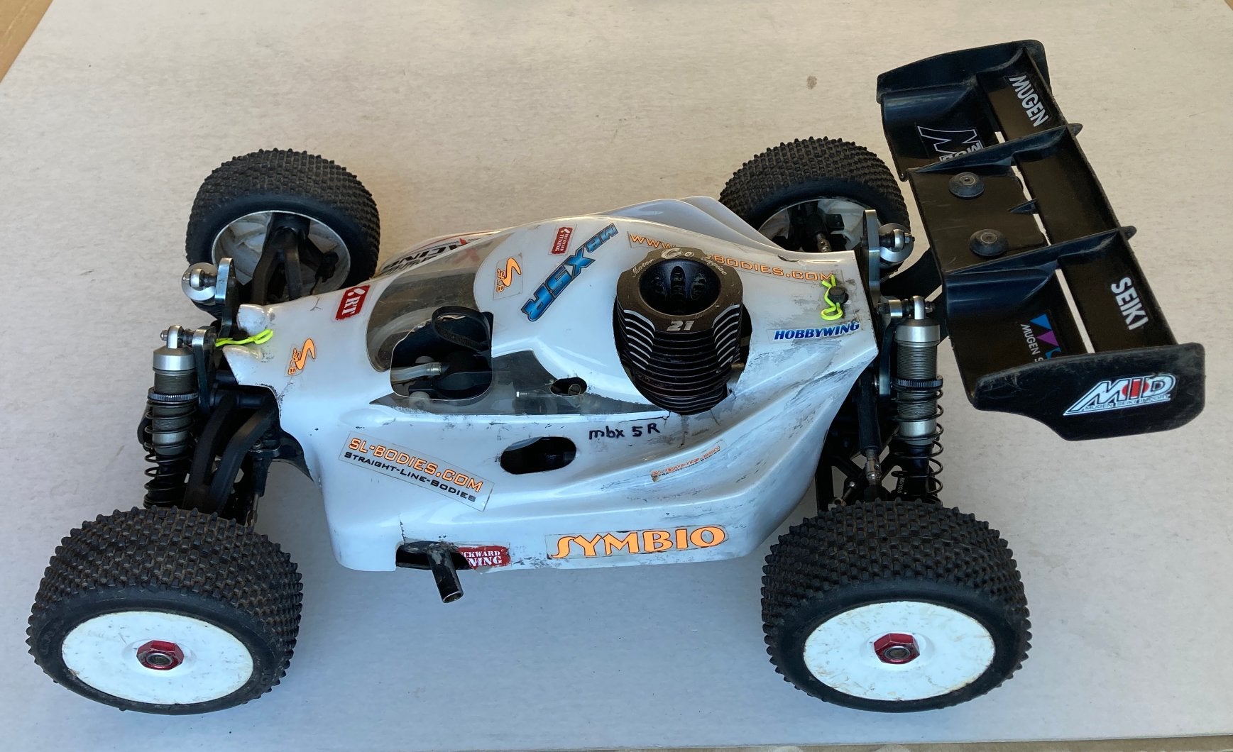 Mugen MBX5-R nitro buggy, Hobby en Vrije tijd, Gebruikt, Verzenden, Auto offroad, Nitro
