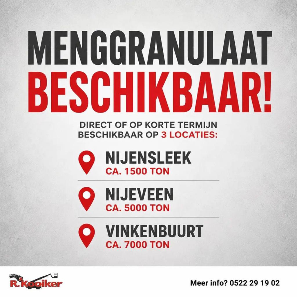 Menggranulaat, gebroken puin grote partijen, Tuin en Terras, Grind, Keien en Split, Ophalen, Overige typen