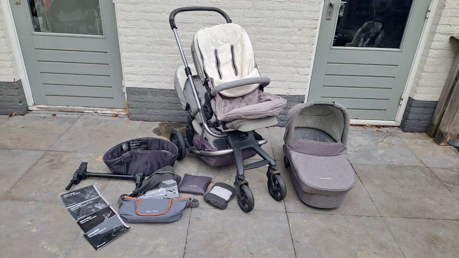 Easywalker Harvey 2 Combiwagen met veel accessoires, Gebruikt, Combiwagen, Verstelbare duwstang, Ophalen