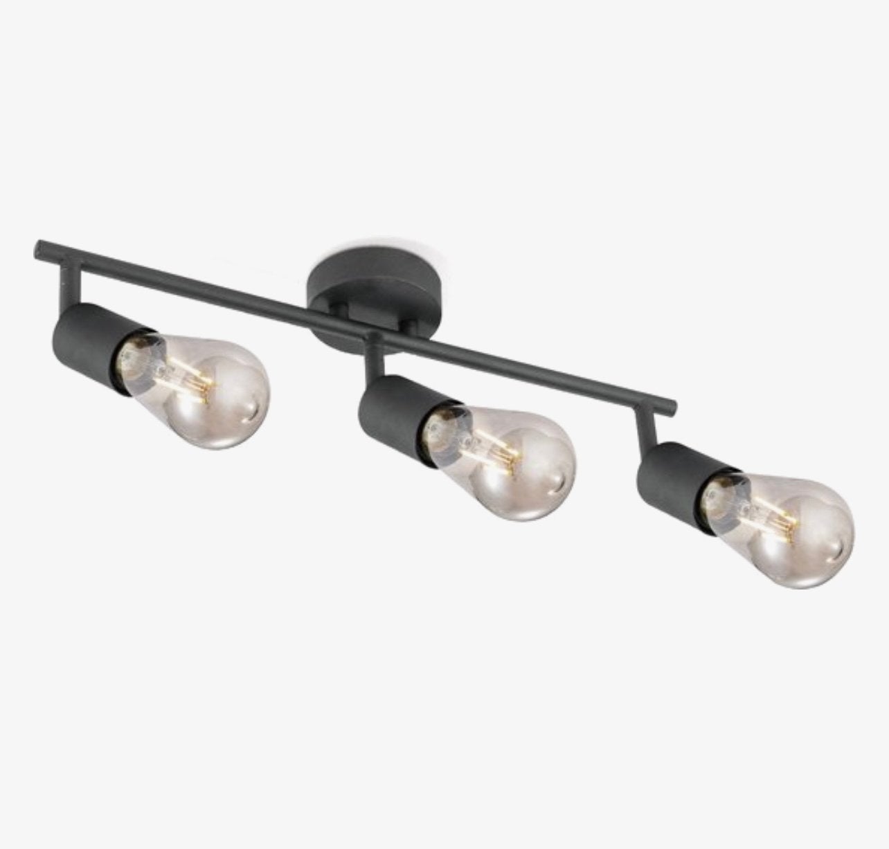 Zwarte Plafondspot met 3 Verstelbare LED Lampen E27, Ophalen, Dimbaar, Nieuw, E27 (groot)