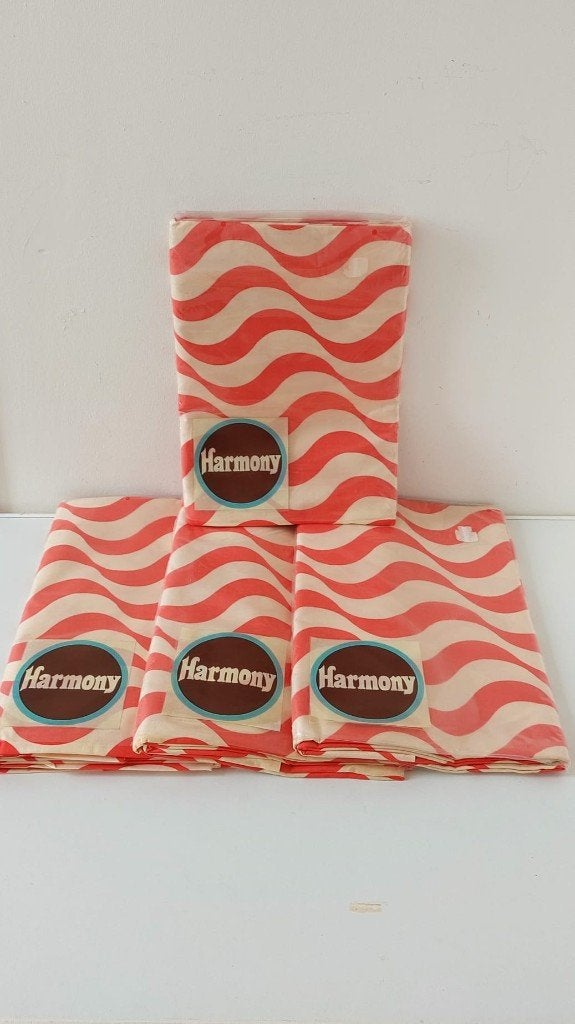 Set van 4 Vintage Space Age Gordijnen Jaren 70 Harmony NOS, Eu, Eu, 180 cm, Nieuw