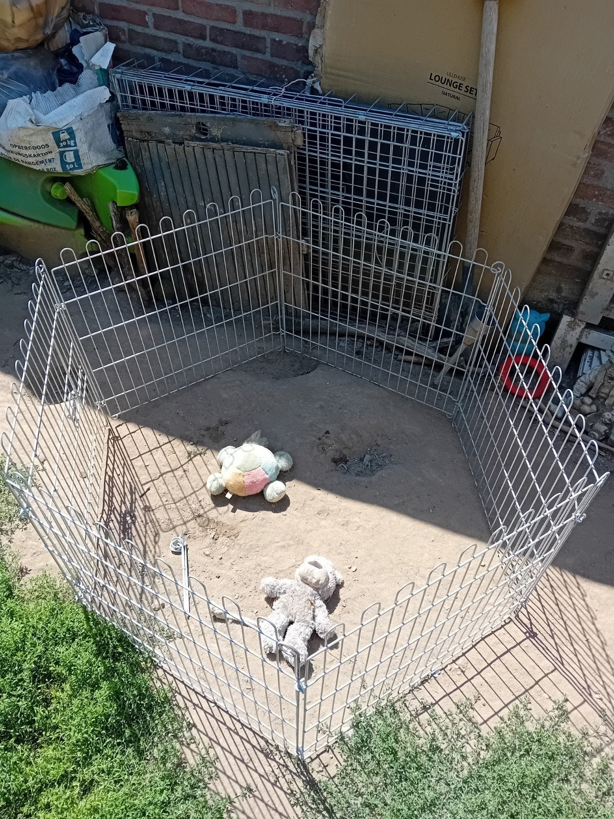 6 hoekige puppyren,  gegalvaniseerd staal, Ophalen, Hondenkennel, Minder dan 65 cm, 110 cm of meer
