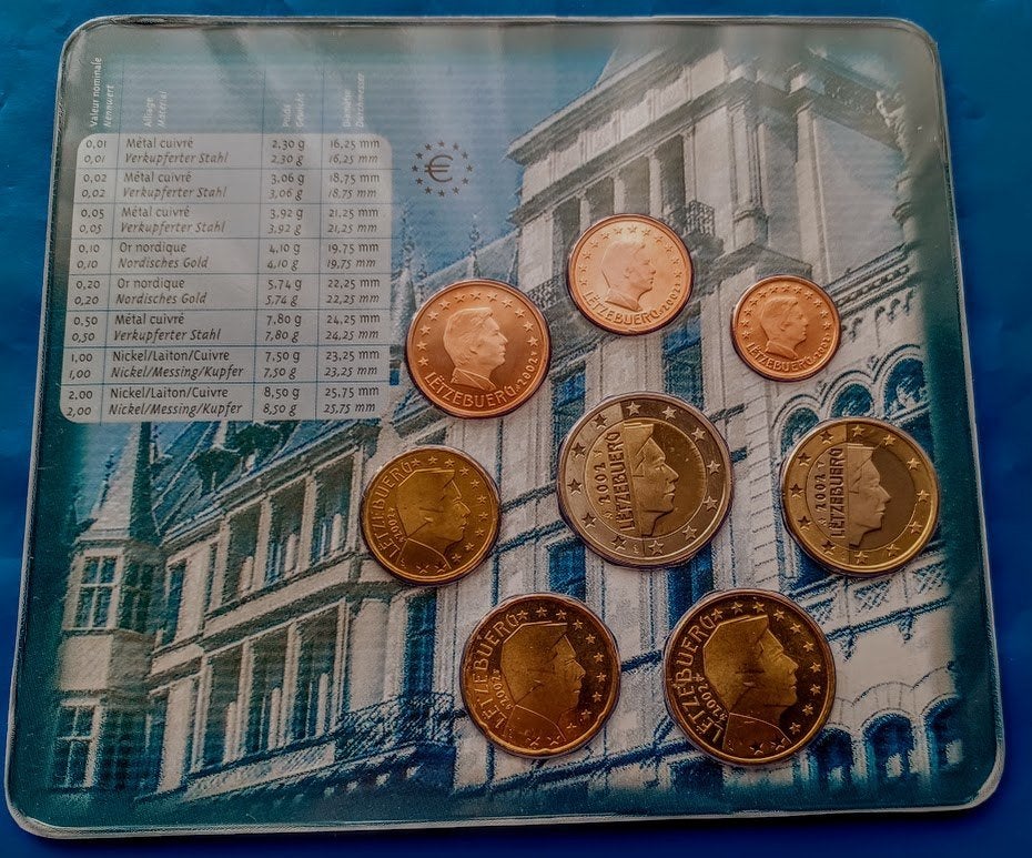 Luxemburg 2002 BU Jaarset A  Eerste officiële uitgifte KNM, Verzenden, Luxemburg, Overige waardes, Setje