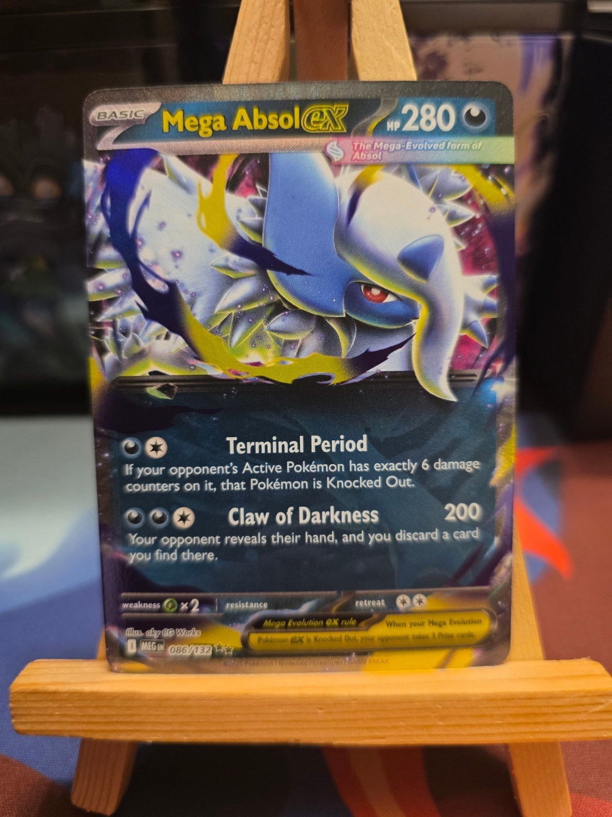 Pokemon Mega Evolution Mega Absol Ex 080/132, Verzenden, Zo goed als nieuw, Losse kaart, Foil