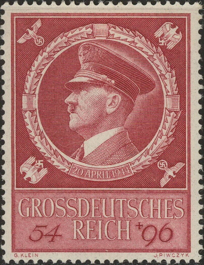 Hitler Zegel uit 1944 (DR 887) - 01, Verzamelen, Militaria | Tweede Wereldoorlog, Verzenden, Overige soorten, Duitsland