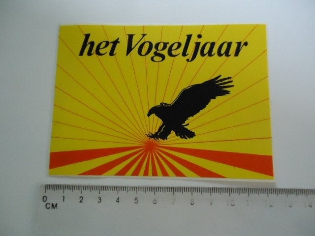 sticker Het VOGELJAAR vogel adelaar eagle retro, Verzenden, Zo goed als nieuw