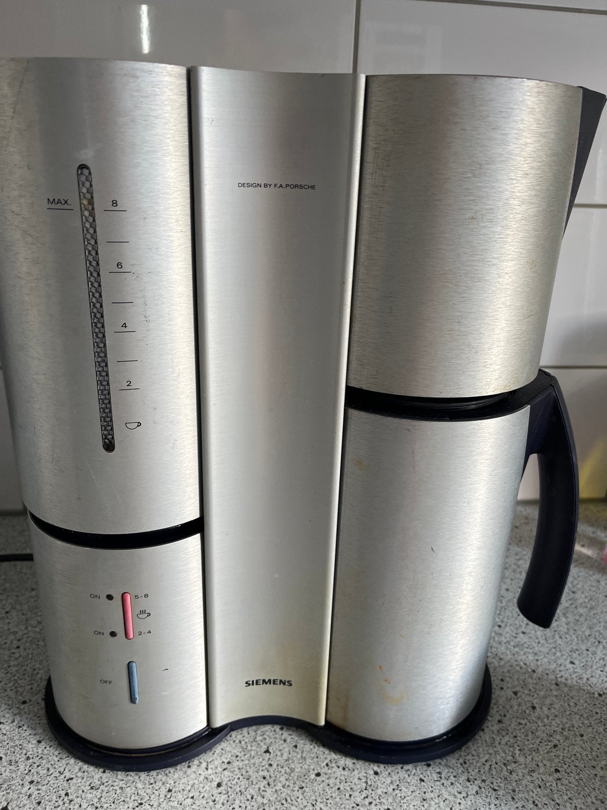 Siemens koffiezetapparaat F.A. Porsche Design, Gebruikt, Koffiemachine, Gemalen koffie, Ophalen of Verzenden