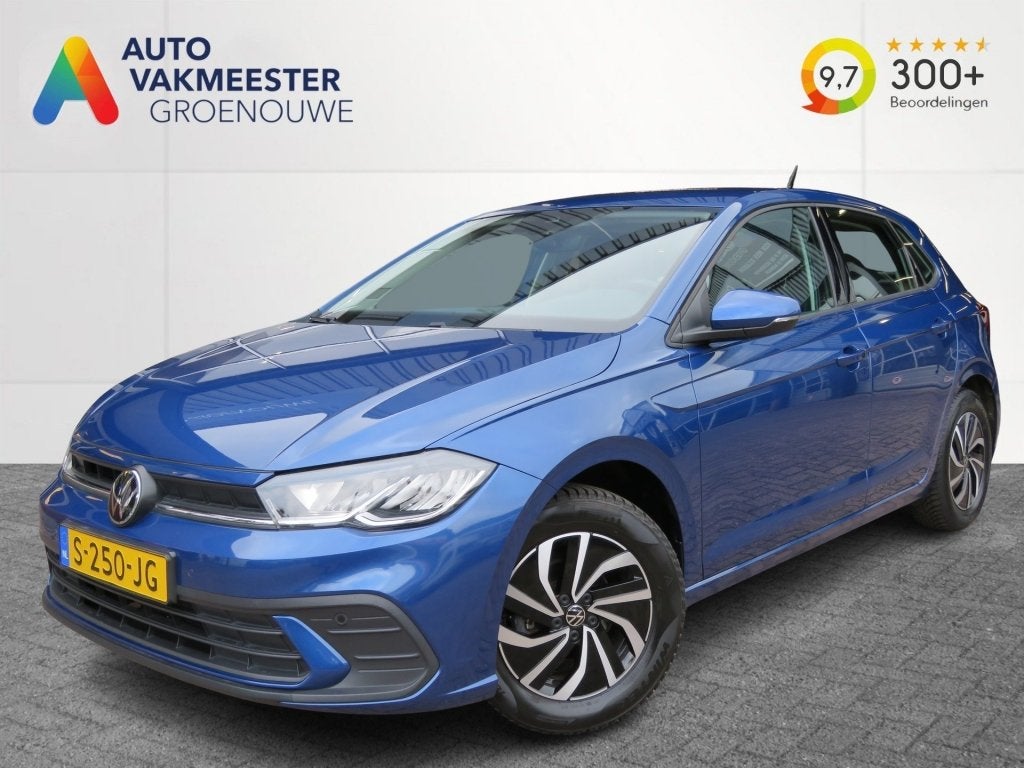 Volkswagen POLO 1.0 TSI LIFE BNS / Navi / Stoelverw. / Adap., Auto's, Gebruikt, Euro 6, Met garantie (alle), Blauw