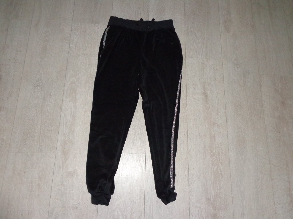 zwarte meisjesbroek met zilveren bies van D-Zine, maat 164, Kinderen en Baby's, Ophalen of Verzenden, Gebruikt, Meisje, Broek