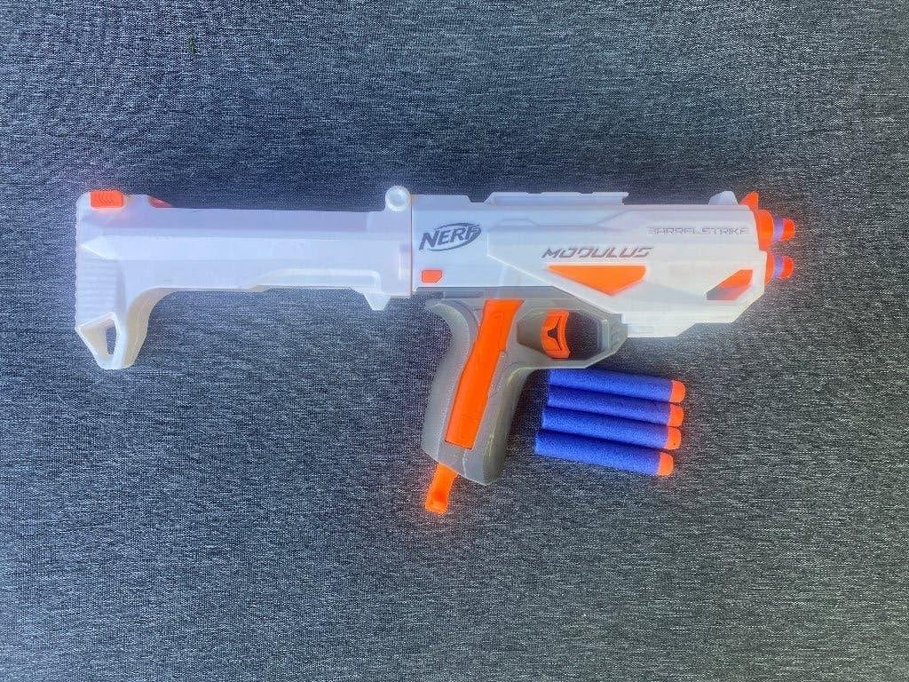 Nerf N-strike Modulus Barrel Strike Blaster moduleerbaar, Ophalen of Verzenden, Zo goed als nieuw