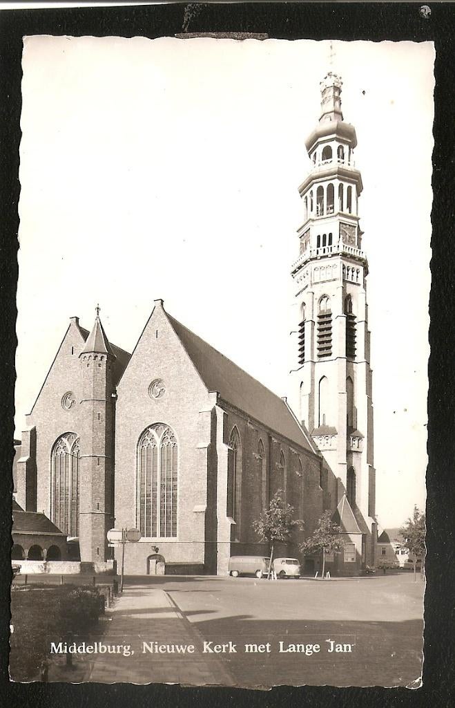 Middelburg, Nieuwe Kerk met Lange Jan, Ophalen of Verzenden, 1960 tot 1980, Gelopen, Zeeland