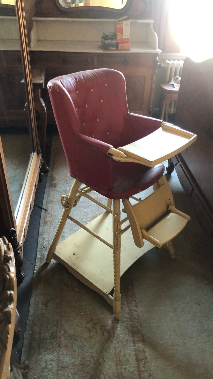Vintage 2-in-1 kinderstoel/speeltoestel kantel + verrijdbaar, Ophalen of Verzenden