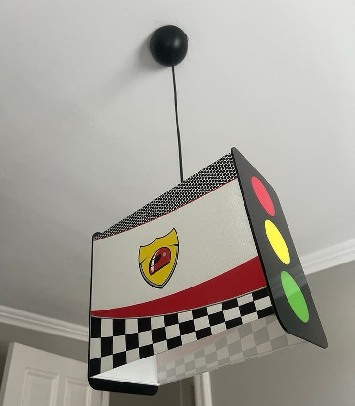 Kinderlamp raceauto/verkeerslicht, Ophalen, Nieuw, Kunststof, E14 (klein)
