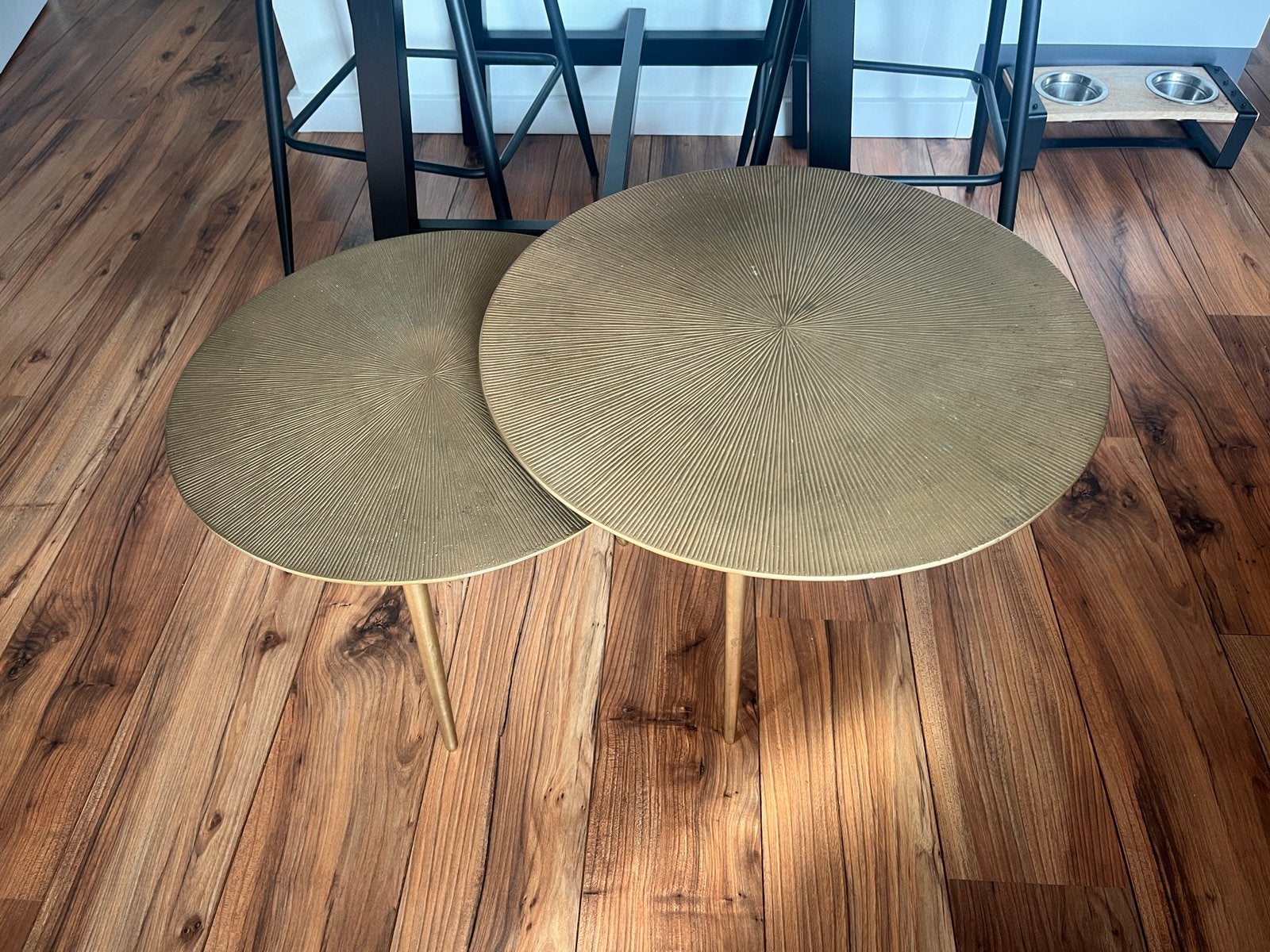 Label51 Nobby salontafel set – Goudkleurig met uniek reliëf, Huis en Inrichting, Tafels | Salontafels, Gebruikt, 50 tot 100 cm