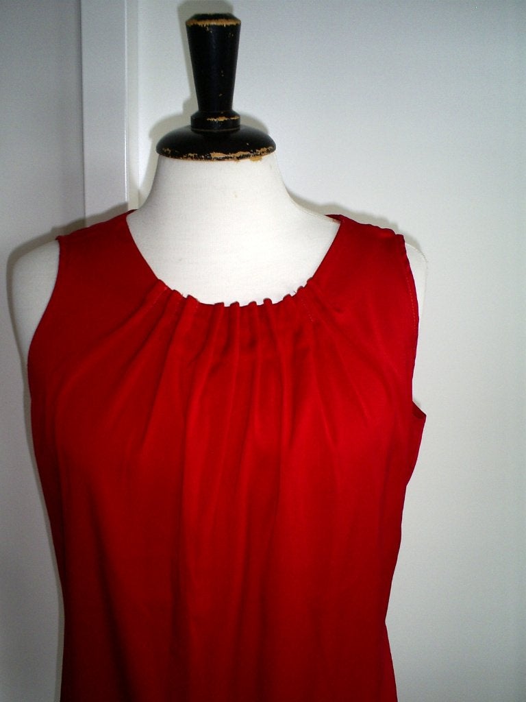 rode PURDEY blouse top mt. M met plooien, Maat 38/40 (M), Verzenden, Zo goed als nieuw, Purdey