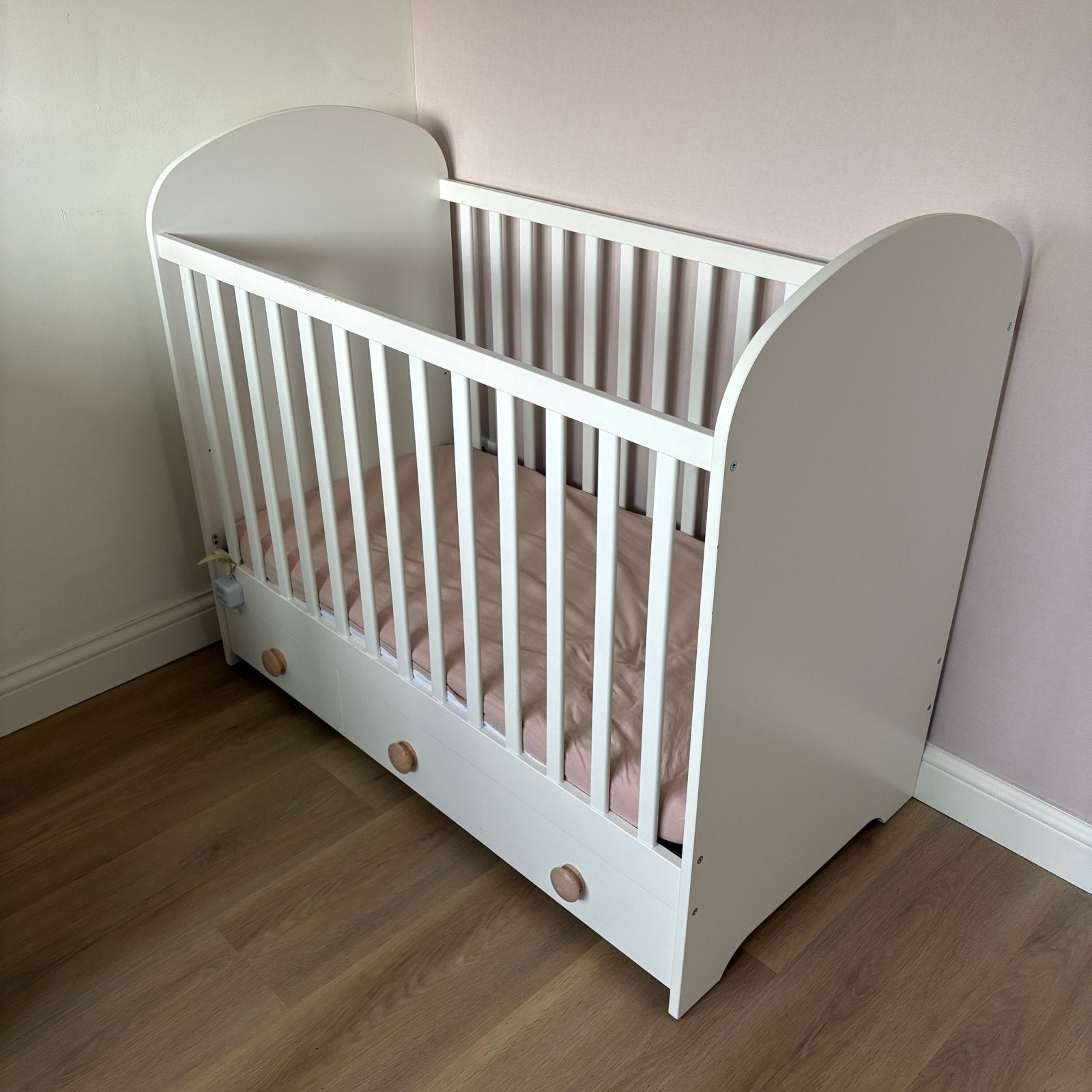 IKEA Gonatt Ledikant met lade - Wit, Ophalen, Gebruikt, 70 tot 85 cm, 140 tot 160 cm