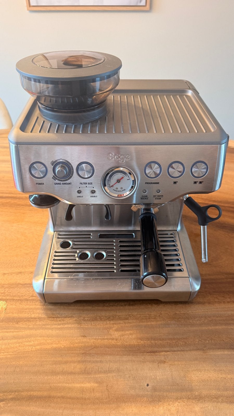 Sage Barista Express Espressomachine - Zo goed als nieuw, Stoompijpje, Espresso apparaat, Zo goed als nieuw, 1 kopje