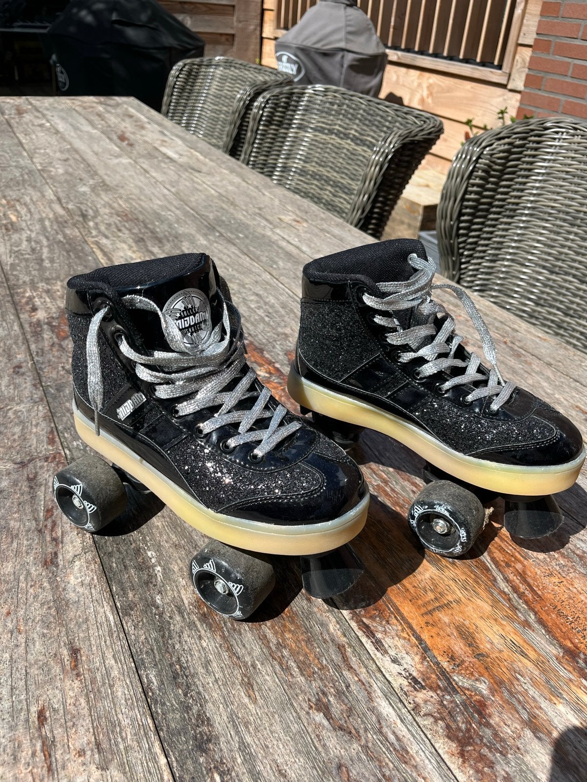 Nijdam rolschaatsen met verlichting maat 35/36, Ophalen of Verzenden, Gebruikt, Kunstschaatsen, Nijdam