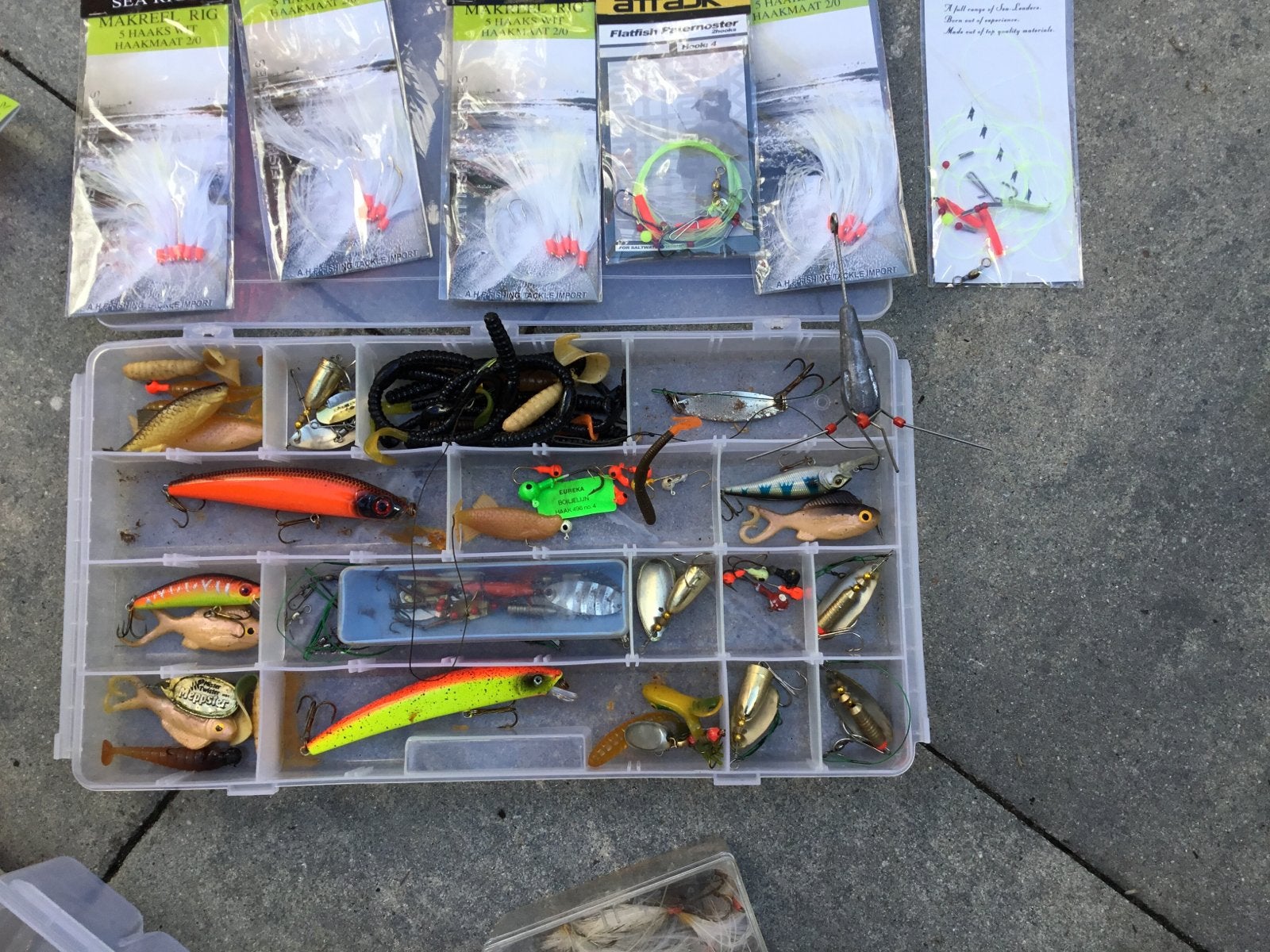 Complete visuitrusting: Tackle Master doos, molens, kunstaas, Ophalen, Gebruikt, Overige typen