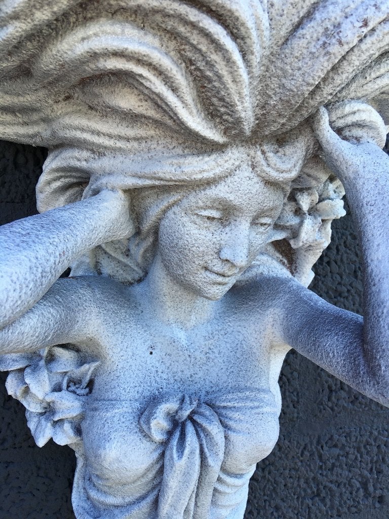 Prachtig zwaar gietijzeren wandornament vrouw, Tuin en Terras, Tuinwanddecoratie, Ophalen of Verzenden, ., ., .