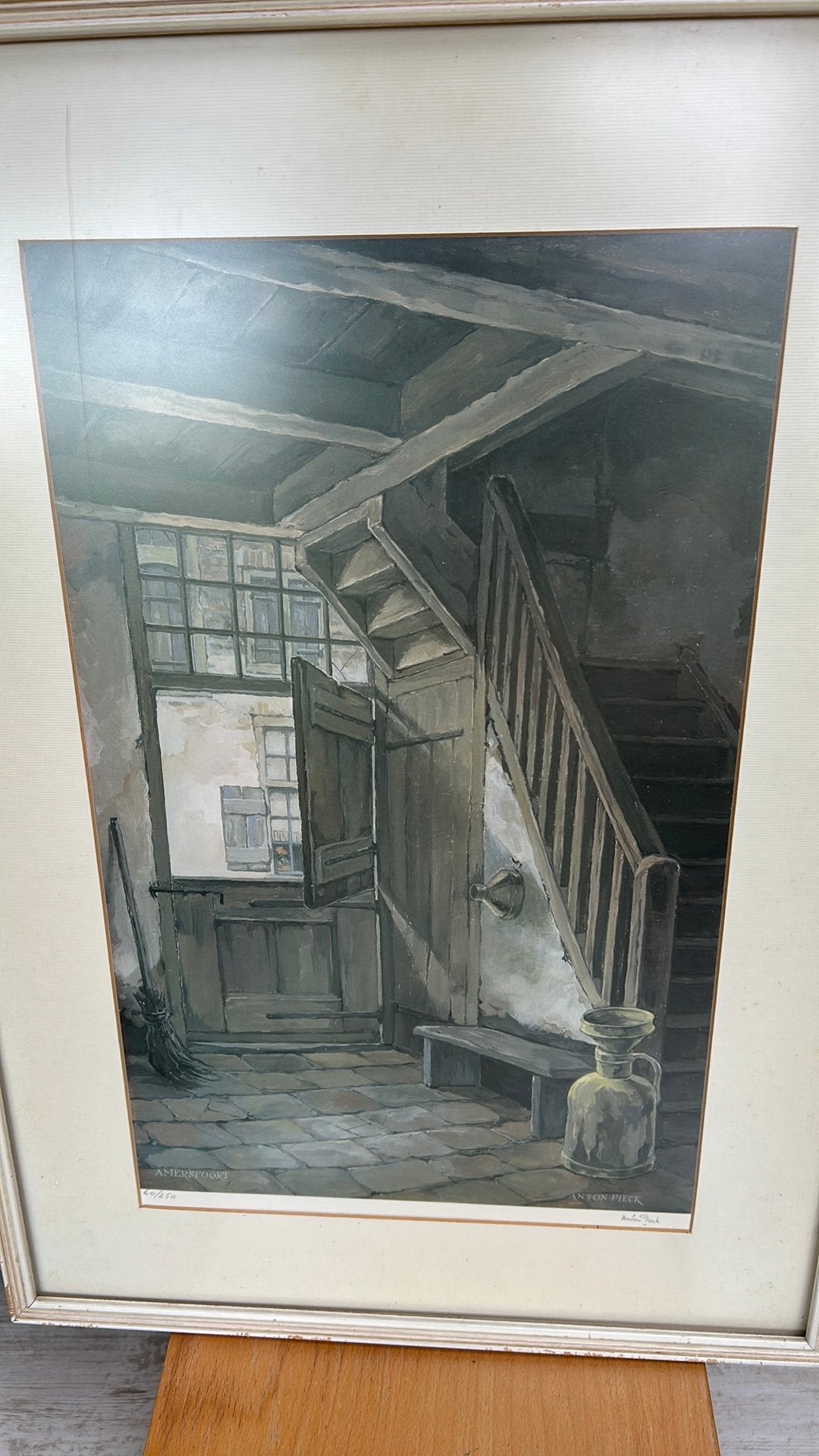 Anton Pieck - Amersfoort - Genummerde en Gesigneerde Prent, Ophalen, Stadsgezicht, Lithografie, 1950 - 1999