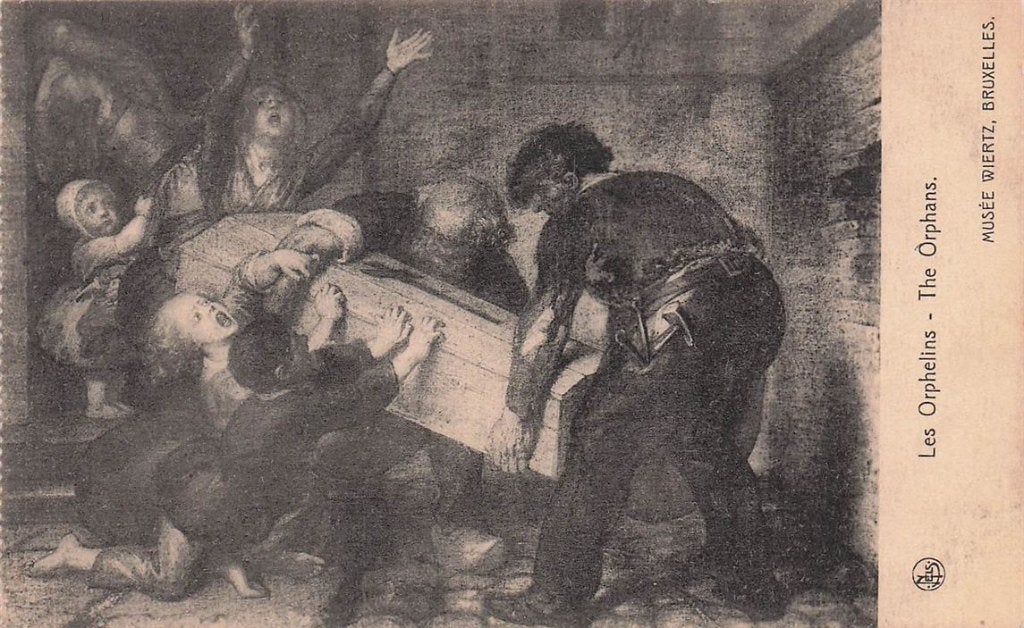 703-294-027 Les Orphelins Musee Wiertz Bruxelles, Verzenden, Voor 1920, Overig Europa