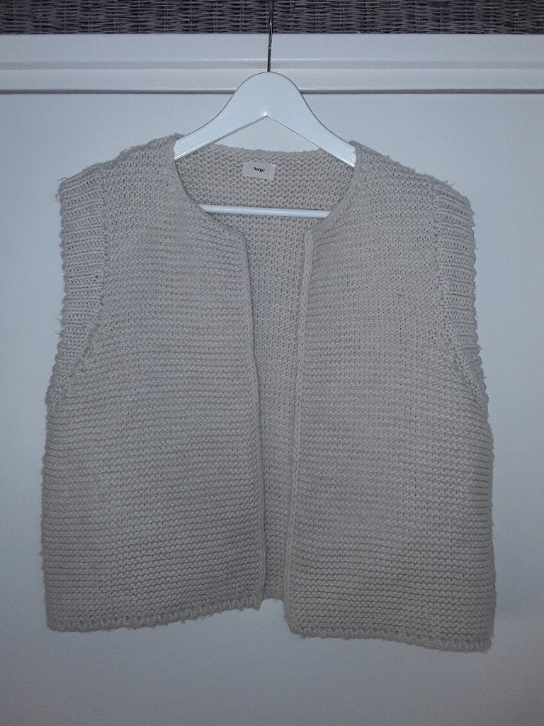 An'ge Beige Kort Gehaakt Vestje Maat L, Maat 38/40 (M), An'ge, Beige, Nieuw