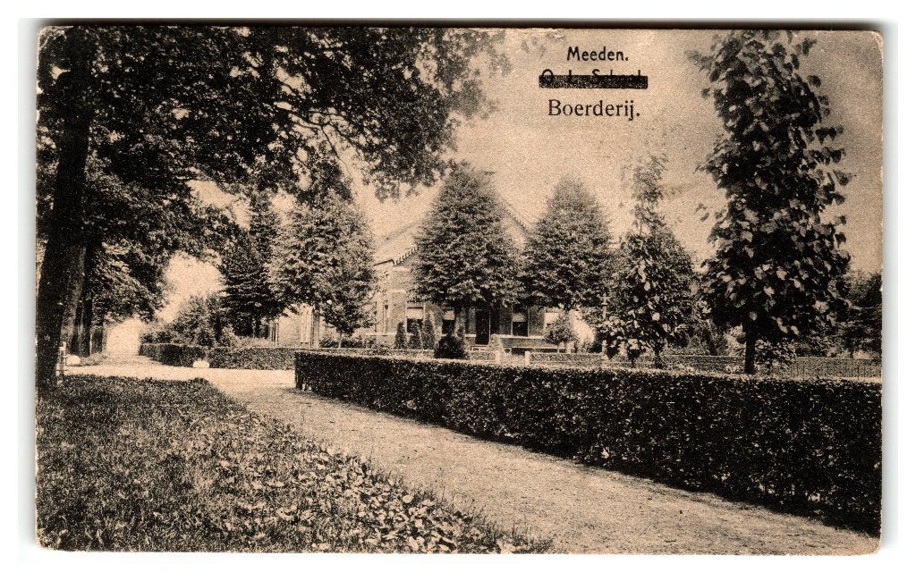 Meeden, Boerderij, Verzamelen, Ophalen of Verzenden, 1920 tot 1940, Gelopen, Groningen