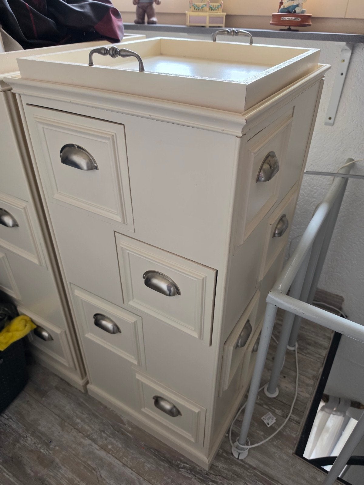 2 x Crème-kleurige ladekast voor dvd,s of andere spulletjes, Ophalen, Minder dan 50 cm, Gebruikt, 5 laden of meer