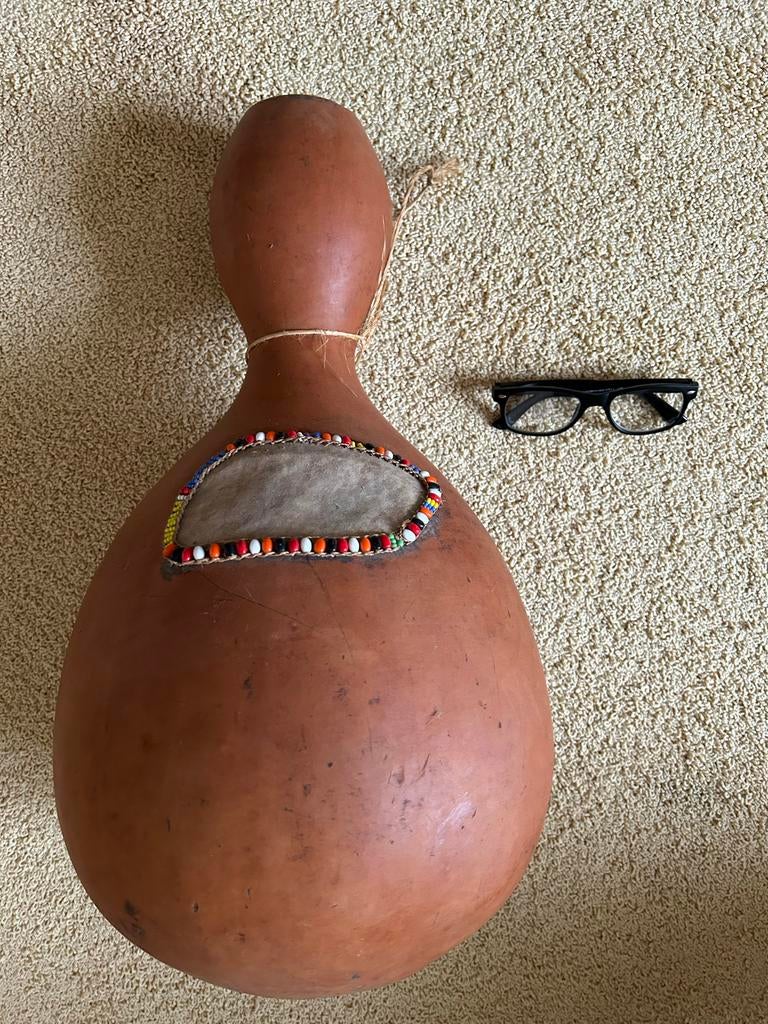Unieke Kalebas met Kralen, Ophalen of Verzenden, Gebruikt, Overige soorten