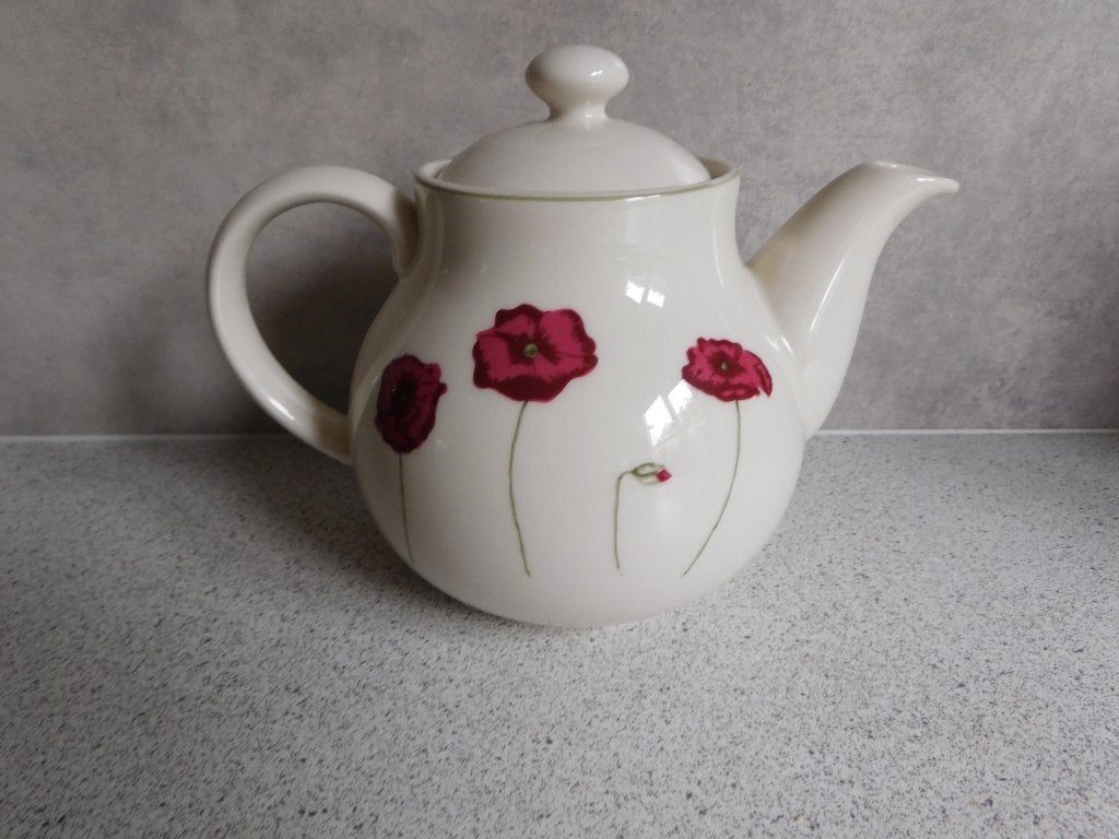 Theepot Poppy Klaproos van Cleef, Ophalen of Verzenden