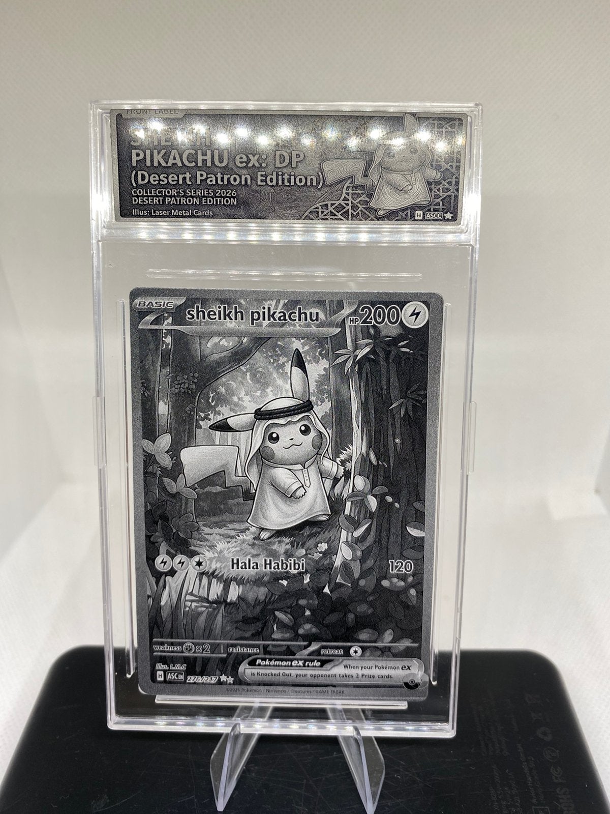 Custom Design Display Metal Card - Sheikh Pikachu ex, Ophalen of Verzenden, Nieuw