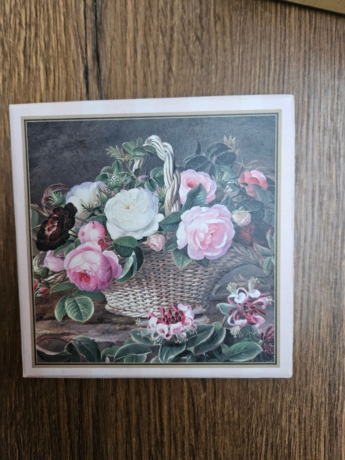 Set van 6 onderzetters met bloemenmand design, Ophalen of Verzenden, Nieuw, Glas of Kopje